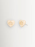 COACH Gold Tone Signature Heart Stud Earrings