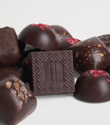 15-Piece Dark Chocolate Collection with Raspberry, Caramel, and Orange Varieties 125g