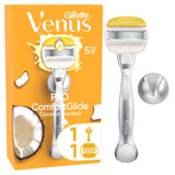 Gillette Venus Pro ComfortGlide Coconut Scented Women's Razor with Olay Moisturiser (British brand)