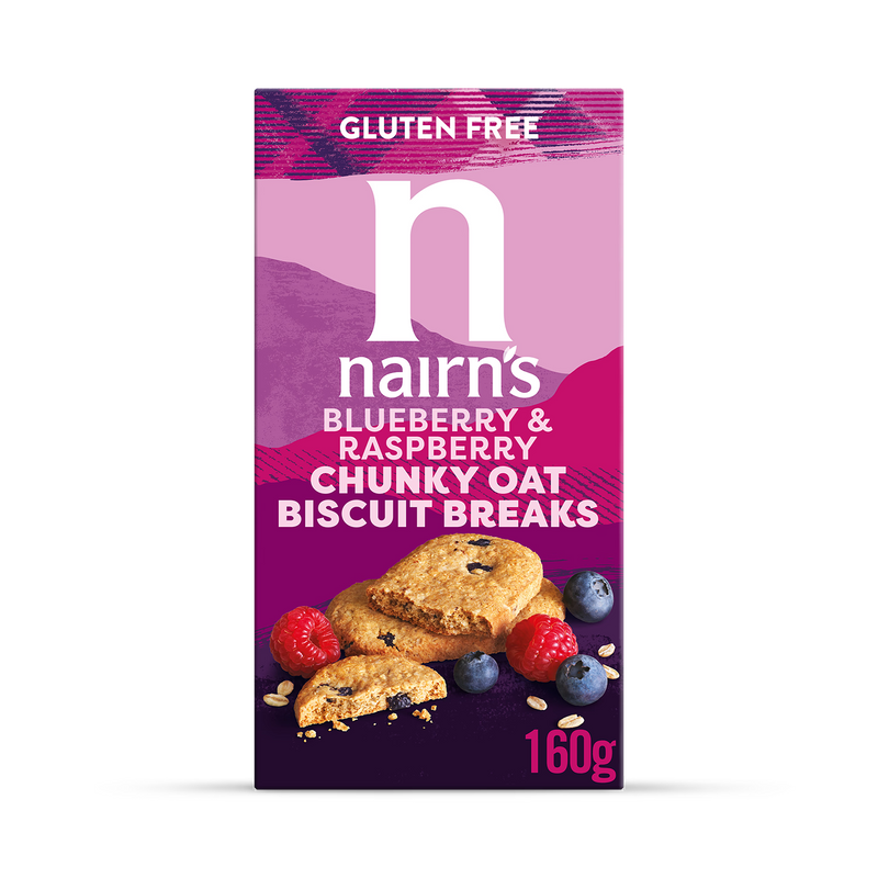 Nairn's Gluten Free Blueberry & Raspberry Chunky Oat Biscuit Breaks 160g