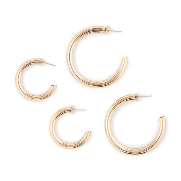 Superdrug Studio Gold Tone 2 Pack Fashion Hoops GOODS Superdrug