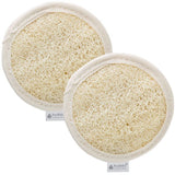Hydrea London Egyptian Loofah Facial Pads 2-Pack, imported from the UK