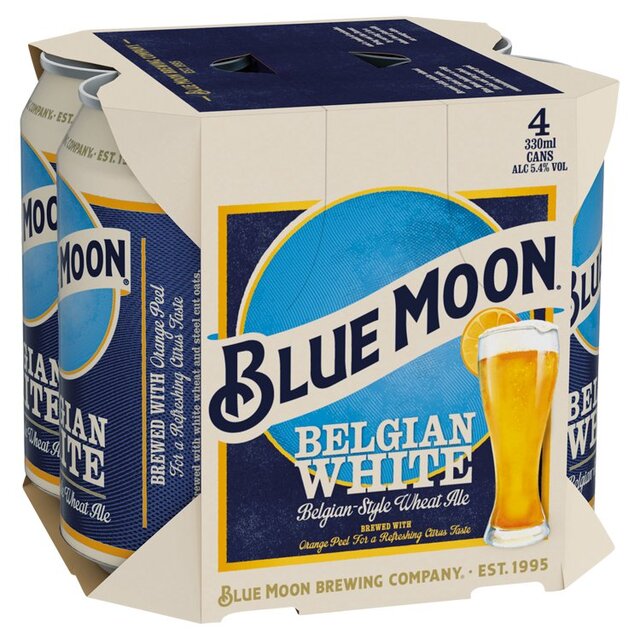 Blue Moon Belgian White American Craft Wheat Beer 4 x 330ml - McGrocer