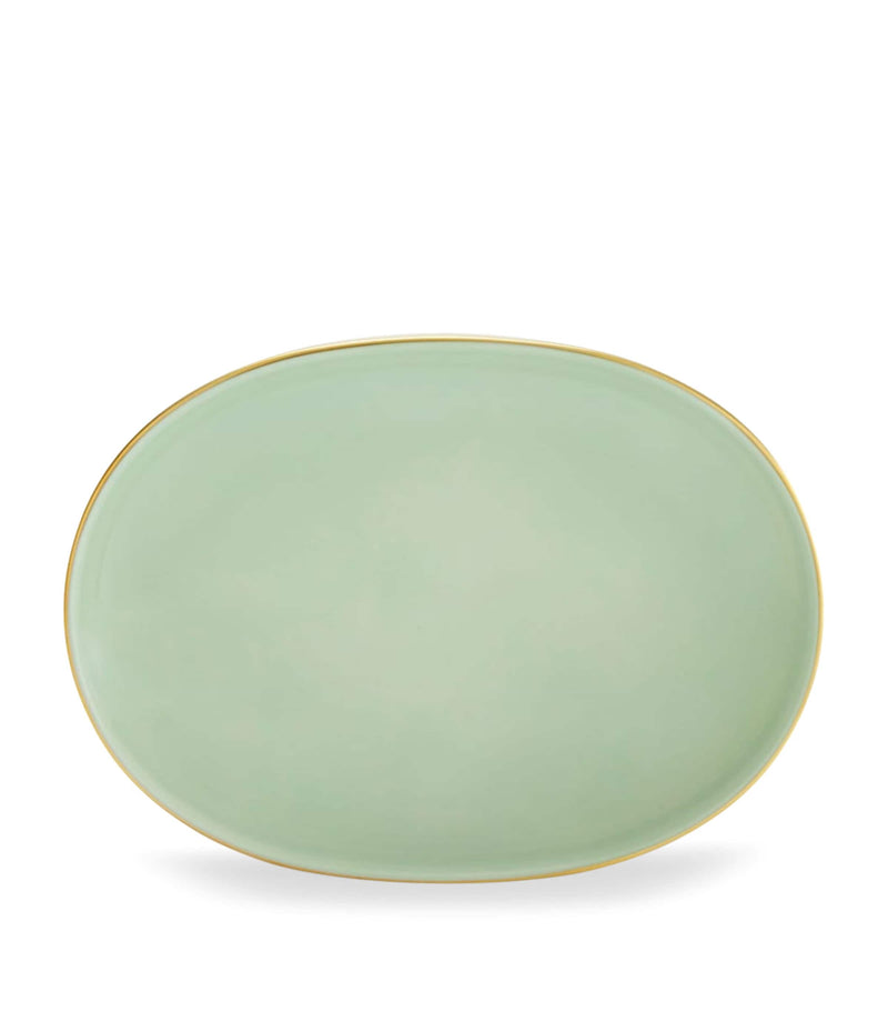 GINORI 1735 porcelain pickle dish verde 21.5cm, UK version