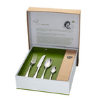 Studio William black satin 24-piece cutlery set with teardrop handles (British brand)