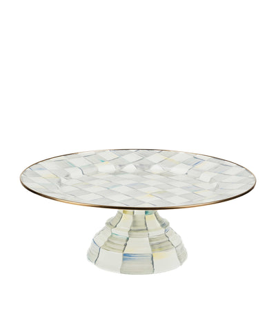 MacKenzie-Childs Sterling Check Pedestal Platter