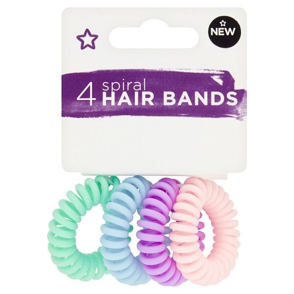 Superdrug Studio Coloured Spiral Hair Bands x 4 GOODS Superdrug