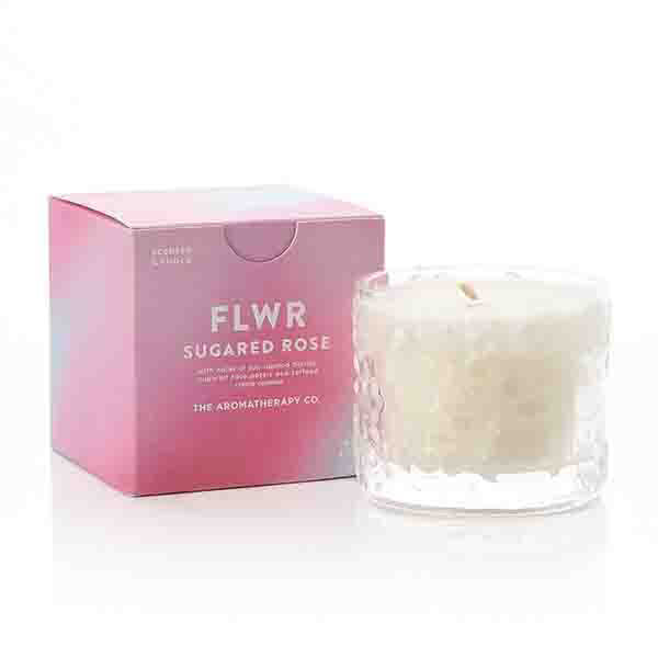 The Aromatherapy Co 100g FLWR Candle Sugared Rose GOODS Superdrug