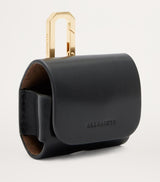 Calfskin AirPods Case with Gold-Tone Carabiner and Press-Stud Fastening