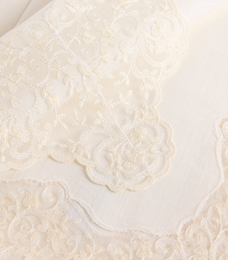 Dea Linen Lace-Trim Elite Table Runner 50cm x 210cm - British product