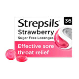 Strepsils Strawberry Sugar Free Sore Throat Lozenges 36s GOODS Boots