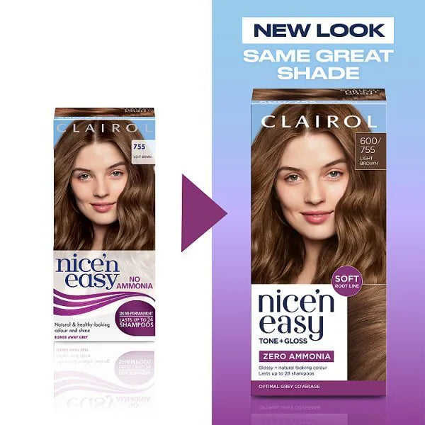 Clairol Nice'n Easy hair dye kit light brown - British product
