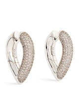 Engelbert Big White Gold and Diamond Drop Link Earrings