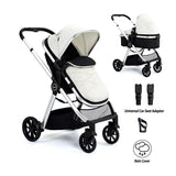 Babymore Mimi 2 in 1 Pram Pushchair - Silver - McGrocer