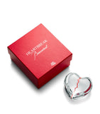 Baccarat heartbreak heart crystal decoration with silver heart, approx. 4cm x 7.5cm x 7.5cm - British product