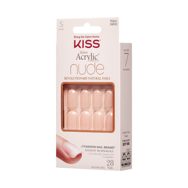 KISS press on nails chic beats short squoval 28 count (British brand)