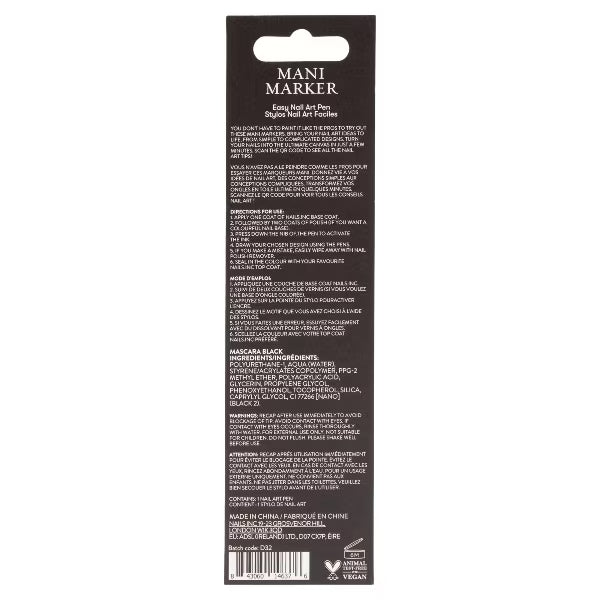 Nails.INC Black Mani Marker 3ml, imported from the UK
