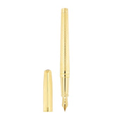 Fountain Pen with Diamond-Point Guilloche and 14-Carat Gold Wings Motif Nib