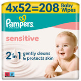 Pampers Sensitive Baby Wipes 208 Wipes