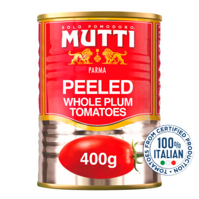Mutti Peeled Whole Plum Tomatoes 400g, imported from the UK