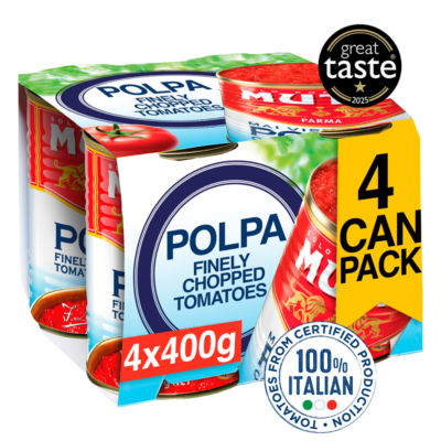 Mutti finely chopped tomatoes 4x400g, imported from the UK