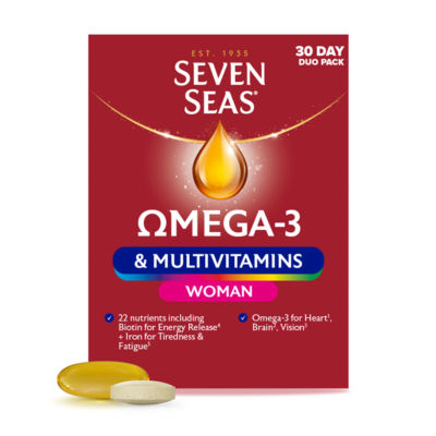 Seven Seas Omega-3 and multivitamins woman supplement (British brand)