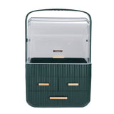 Livingandhome Desktop 3 Drawers Cosmetics Organizer Green Desk Tidy