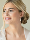 Ivory & Co Silver Salford Crystal and Pearl Drop Earrings 2.8cm drop, UK version