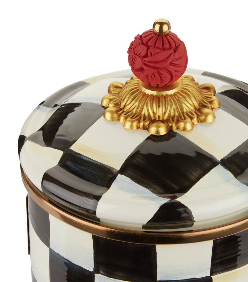 MacKenzie-Childs Large Courtly Check Enamel Canister