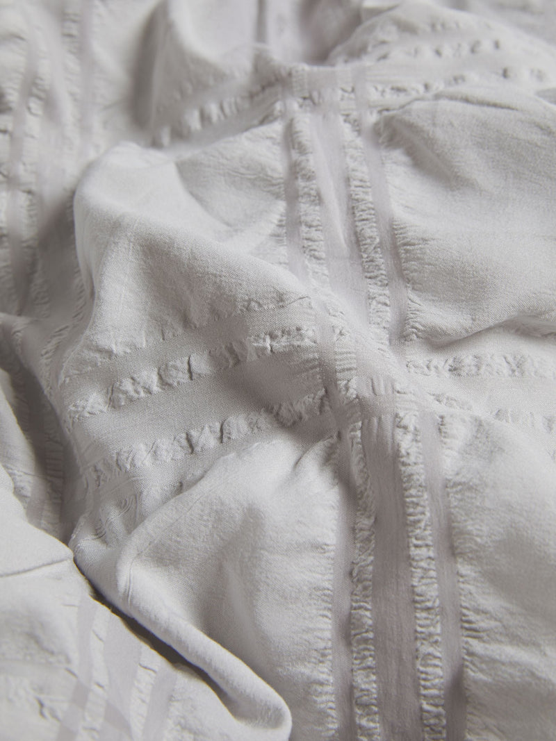 Silver grey seersucker duvet cover and pillowcase set (British brand)