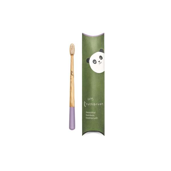 Truthbrush Bamboo Children's Toothbrush Periwinkle Purple (British brand)