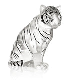 Lalique Sitting Crystal Tiger Sculpture