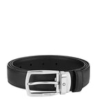 Cowhide Leather Belt with Silver-Tone Buckle 3cm Width