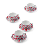 Prada Vienna Arrows coffee cup and saucer set of 4, imported from the UK
