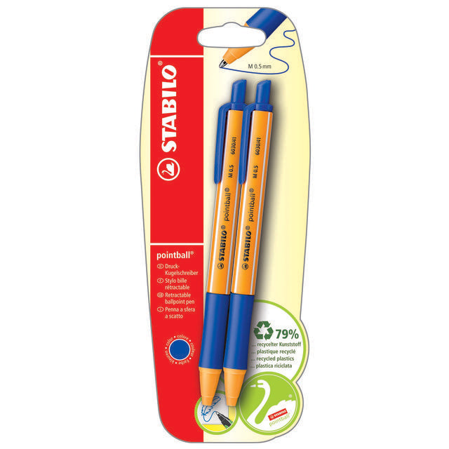 STABILO Pointball 2pc Blue 2 per pack GOODS M&S