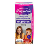 Calprofen Ibuprofen Suspension Strawberry Sugar Free Childrens Medicine 100ml