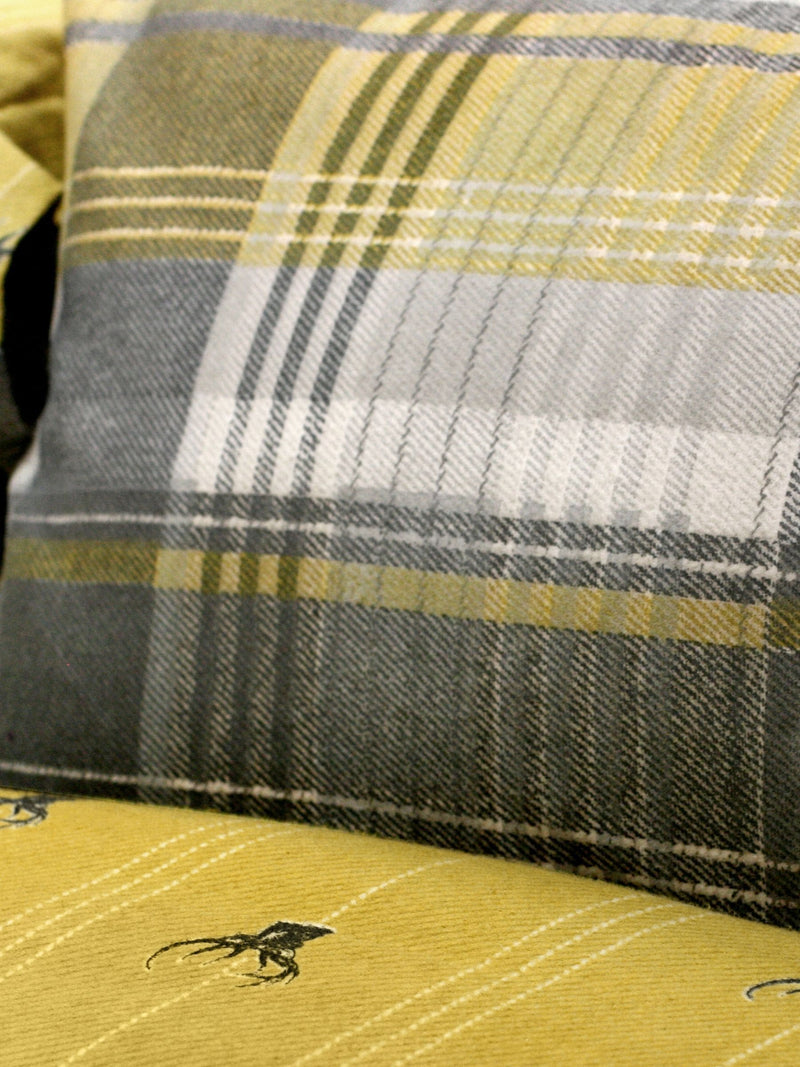 Dreams & Drapes ochre yellow Connolly check duvet cover and pillowcase set - British product
