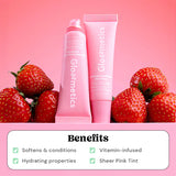 DNR Glossmetics strawberry pink lip glaze 10ml - British product