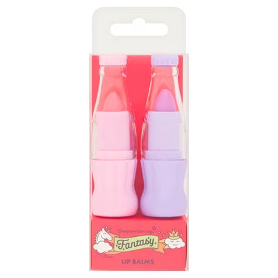 Fantasy Milk Bottle Lip Balm Duo Pink And Purple Colours