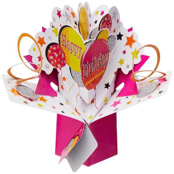 Suki Pop Up Card Happy Birthday Balloons 13x21x19cm GOODS Superdrug