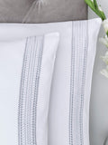 Appletree white embroidered band duvet cover set - British product
