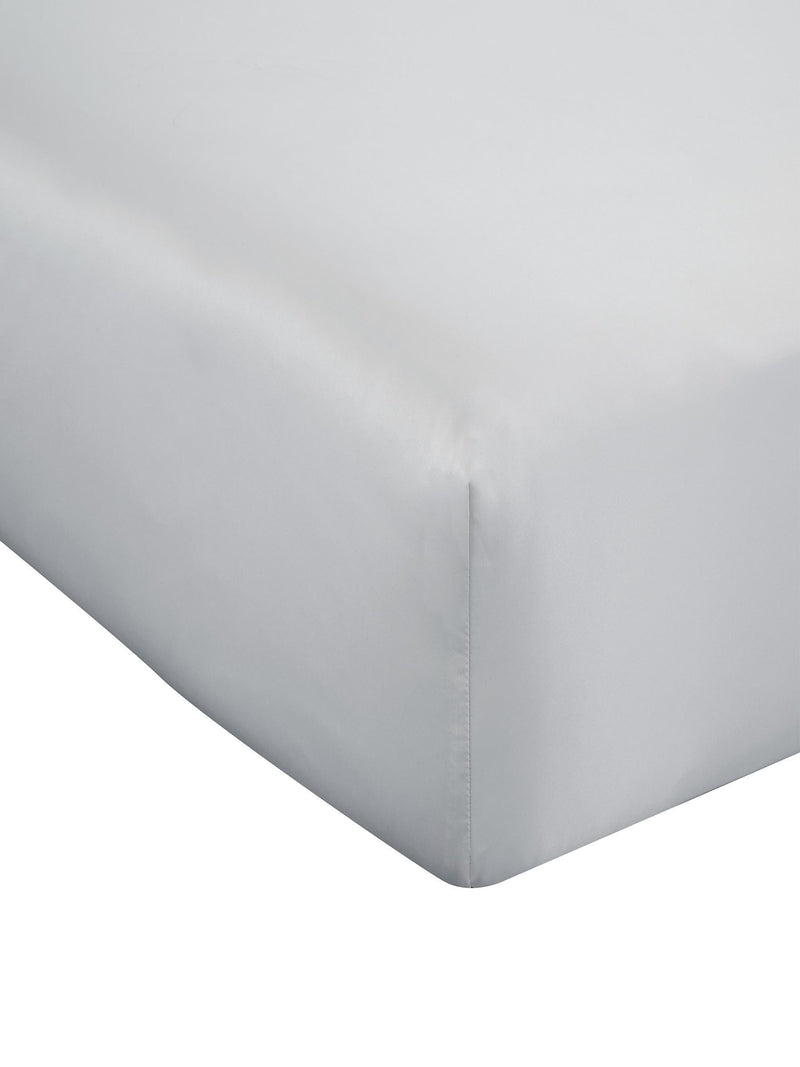Catherine Lansfield silver silky soft satin fitted bed sheet - British product