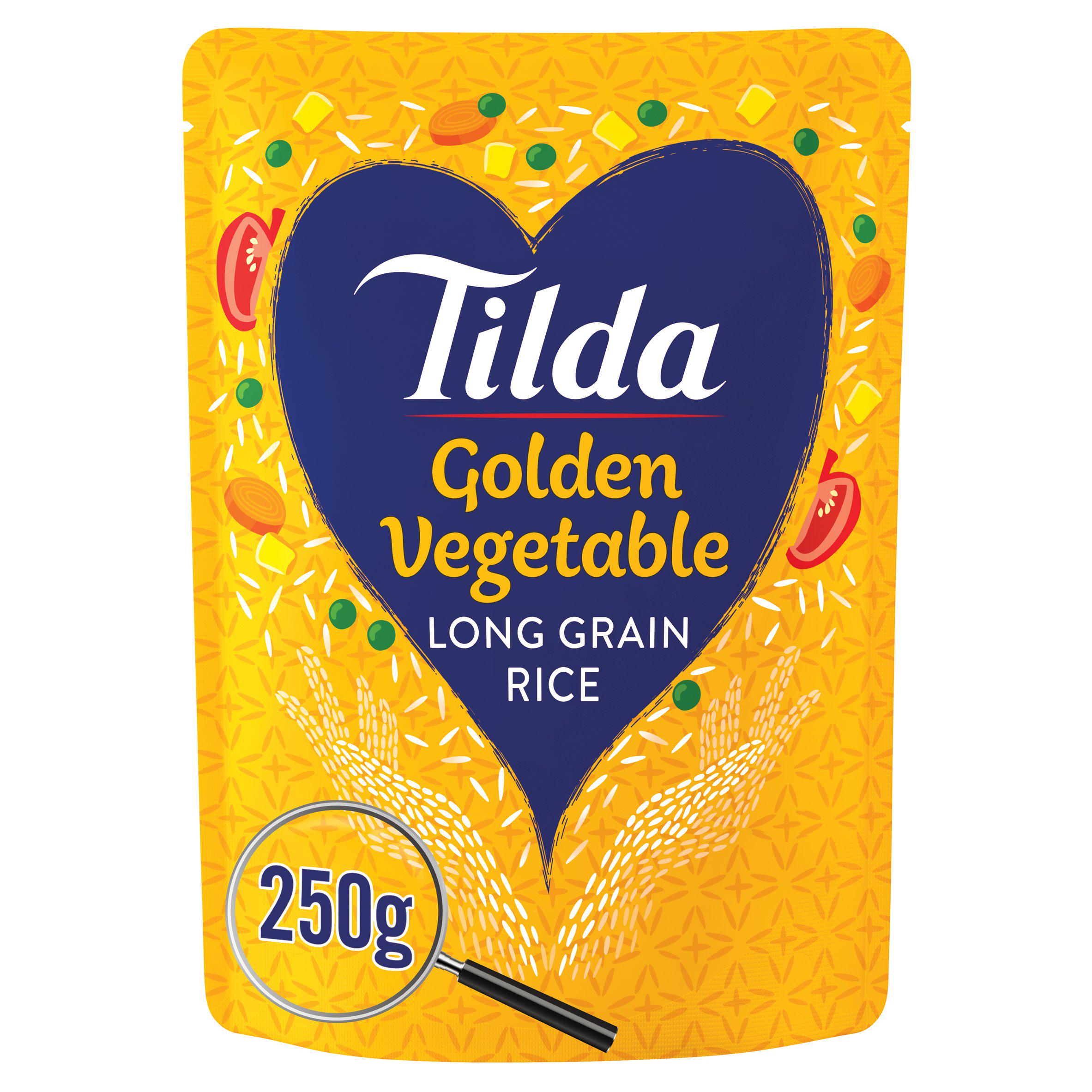 Tilda Microwave Rice Classics Golden Vegetable 250g GOODS Sainsburys