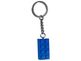LEGO Blue 2x4 Stud Brick Keyring - Metal Chain Attachment