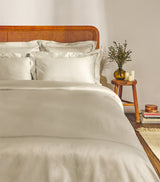 Harrods of London Supima Cotton Sateen Wilton Square Oxford Pillowcase Pair 65cm x 65cm