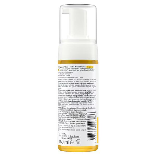 Neutrogena mousse cleanser clear and soothe 150ml, imported from the UK