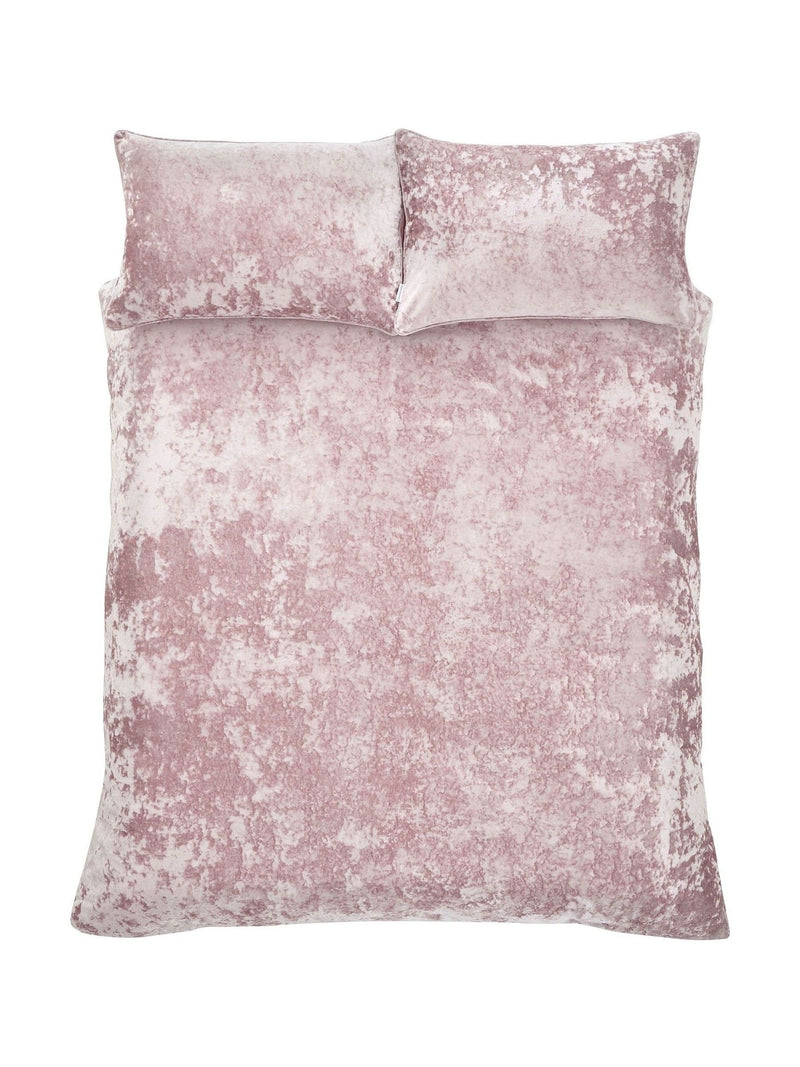 Catherine Lansfield pink crushed velvet duvet cover and pillowcase set - British product