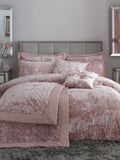Catherine Lansfield pink crushed velvet duvet cover and pillowcase set - British product