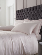 Catherine Lansfield Blush Pink Satin Duvet Cover and Pillowcase Set