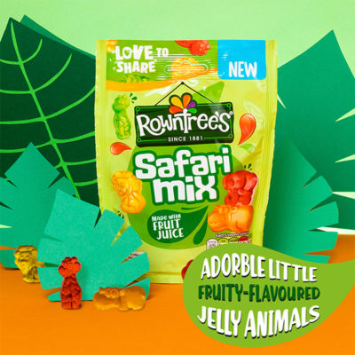 Rowntree's Safari Mix fruity flavoured jelly sweets 115g, imported from the UK